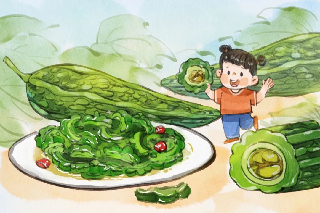 摄图网_402627437_手绘水彩夏季凉拌菜之凉拌苦瓜与人物插画(企业商用).jpg