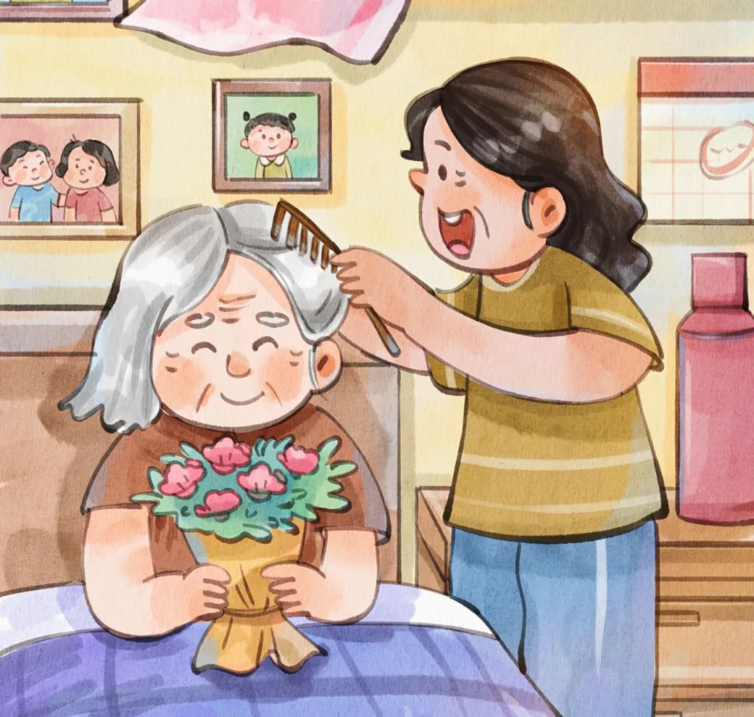 摄图网_402580376_手绘水彩母亲节之女儿给母亲梳头温馨治愈插画(企业商用).jpg